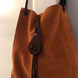 Desmo Italian Designee Handbag - Suede and leather